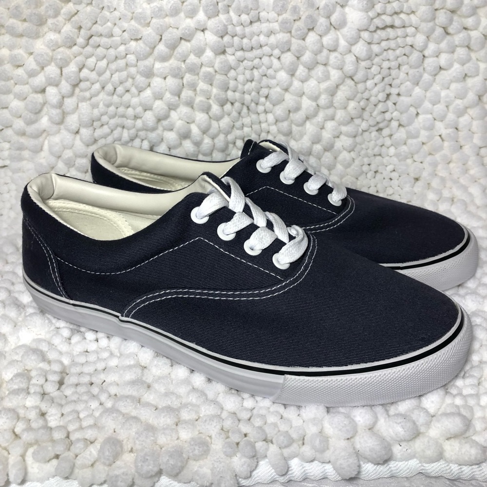 ASOS navy blue & white canvas sneakers NWOT sz 8
